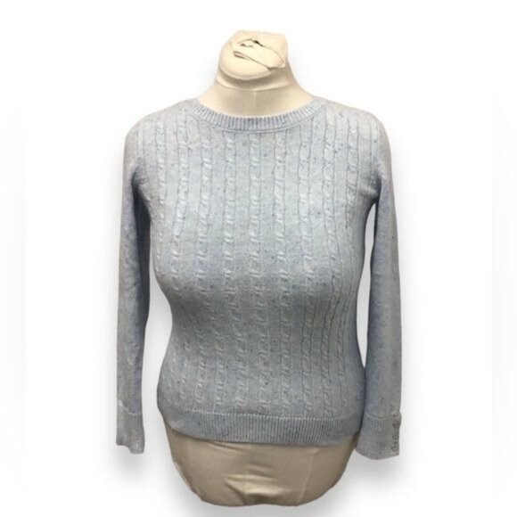 Talbots Women’s Crewneck Cable-knit Sweater, Light Blue, Size XS - Picture 1 of 6
